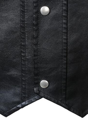 FANARCHER Men's Motorcycle Faux Leather Vest with Zipper Pockets V-Neck PU Riding Club Jackets in Saudi Arabia
