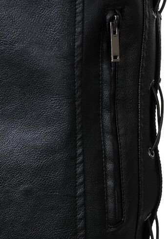 FANARCHER Men's Motorcycle Faux Leather Vest with Zipper Pockets V-Neck PU Riding Club Jackets in Saudi Arabia