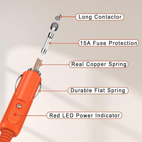 10FT/3M Car Charging Cable for Jackery Explorer 1000 v2/ 1000Pro/ 2000Pro/ 2000Plus/ 3000Pro, 14AWG DC8020 Car Cigarette Lighter Charger Cable DC Power Cord Adapter in Saudi Arabia