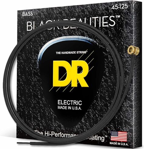 DR Strings Bass Strings, Black Beauties BASS Black Coated Nickel Plated Bass Guitar Strings on Round Core in Saudi Arabia