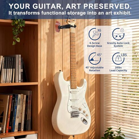 Guitar Wall Mount Guitar Hanger with Automatic Lock &Swivel Design for Electric Guitar Acoustic Guitar&Bass,etc.(Not for Nitro Finish) in Kuwait