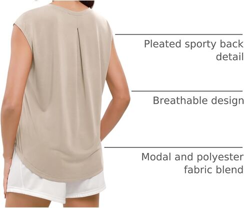 ODODOS Modal Soft Sleeveless Shirts for Women Crew Neck Yoga Tee Summer Flowy Workout Tank Tops in Kuwait