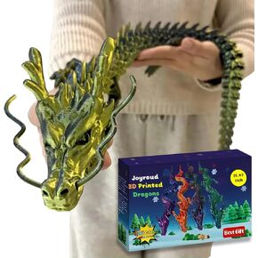 35.4in Large 3D Printed Dragon Toy with Flexible Joints - Articulated Dragon Action Figure for Play or Desk Decor Display, Gift Box - Unique Gift for Kids & Stress Relief Toys Adults (Laser Purple) in Saudi Arabia