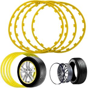 LenTLy مقاس 16-20 بوصة لحواف السيارة، حلقة حماية للعجلات، حلقة حماية حافة العجلة من سبيكة معدنية، مجموعة حماية الإطارات من 4 قطع، مجموعة حواف تجديد السيارة المضادة للخدش (الحجم: 20 بوصة، اللون: أحمر) in Kuwait