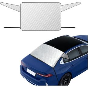 Car Magnetic Rear Windshield Snow Cover, Vehicle Rear Window Frost Cover with Elastic Strap, Automotive Windshield Protector for Ice and Snow, Universal for Most Sedan SUV in Kuwait