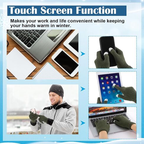 Ramede 120 Pairs Winter Touchscreen Gloves Winter Knit Gloves Bulk Stretchy Warm Gloves for Women Men Unisex Adult, 3 Colors in Saudi Arabia