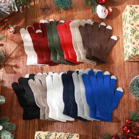 Ramede 120 Pairs Winter Touchscreen Gloves Winter Knit Gloves Bulk Stretchy Warm Gloves for Women Men Unisex Adult, 3 Colors in Saudi Arabia