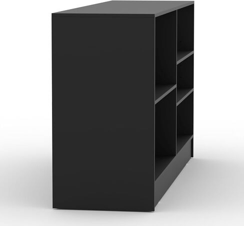 6ft Black Cash Wrap Counter – Retail Checkout Counter with Adjustable Shelves – Wood Store Register Stand for Boutiques, Shops & Reception Desks in Saudi Arabia
