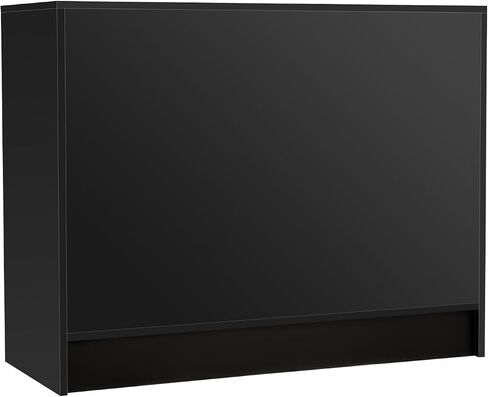 4ft Black Cash Wrap Counter – Retail Checkout Counter with 3 Adjustable Storage Shelves – Wood Display Register Stand for Stores, Boutiques & Reception Areas in Saudi Arabia