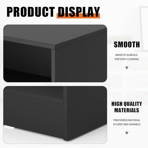 4ft Black Cash Wrap Counter – Retail Checkout Counter with 3 Adjustable Storage Shelves – Wood Display Register Stand for Stores, Boutiques & Reception Areas in Saudi Arabia