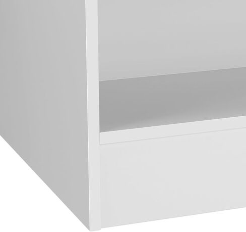 4-Foot White Cash Wrap Counter – Retail Checkout Counter with 3 Adjustable Storage Shelves, Wood Display Register Stand for Stores, Boutiques & Reception Areas in Saudi Arabia