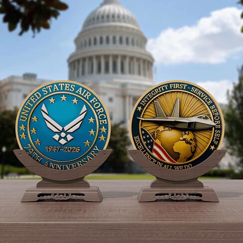 عملة تحدي الصلاة للقوات الجوية الأمريكية - عملة تذكارية شجاعة القوات المسلحة مقاس 1.77 بوصة، قابلة للتجميع العسكري على الوجهين - هدية ممتازة من سبيكة الزنك للقوات الجوية للمحاربين القدامى والطيارين والوطنيين in Kuwait
