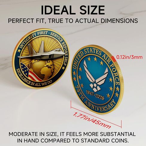 عملة تحدي الصلاة للقوات الجوية الأمريكية - عملة تذكارية شجاعة القوات المسلحة مقاس 1.77 بوصة، قابلة للتجميع العسكري على الوجهين - هدية ممتازة من سبيكة الزنك للقوات الجوية للمحاربين القدامى والطيارين والوطنيين in Kuwait