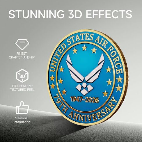 عملة تحدي الصلاة للقوات الجوية الأمريكية - عملة تذكارية شجاعة القوات المسلحة مقاس 1.77 بوصة، قابلة للتجميع العسكري على الوجهين - هدية ممتازة من سبيكة الزنك للقوات الجوية للمحاربين القدامى والطيارين والوطنيين in Kuwait