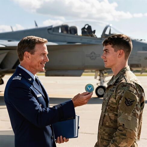 عملة تحدي الصلاة للقوات الجوية الأمريكية - عملة تذكارية شجاعة القوات المسلحة مقاس 1.77 بوصة، قابلة للتجميع العسكري على الوجهين - هدية ممتازة من سبيكة الزنك للقوات الجوية للمحاربين القدامى والطيارين والوطنيين in Kuwait