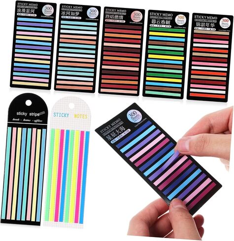 Tofficu 8Packs Transparent Highlighter Tapes Removable Fluorescent Strips for Book Annotation Sticky Page Markers for Study Supplies Office and School in Saudi Arabia
