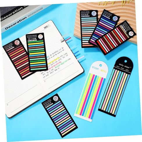 Tofficu 8Packs Transparent Highlighter Tapes Removable Fluorescent Strips for Book Annotation Sticky Page Markers for Study Supplies Office and School in Saudi Arabia