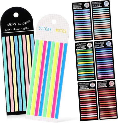 Tofficu 8Packs Transparent Highlighter Tapes Removable Fluorescent Strips for Book Annotation Sticky Page Markers for Study Supplies Office and School in Saudi Arabia