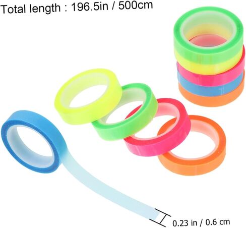 20 Rolls Transparent Reading Adhesive Tapes Multi Color Sentence Highlight Strips for School Office Childrens Visual Focus Reusable Page Markers in Saudi Arabia