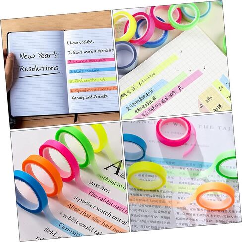 20 Rolls Transparent Reading Adhesive Tapes Multi Color Sentence Highlight Strips for School Office Childrens Visual Focus Reusable Page Markers in Saudi Arabia