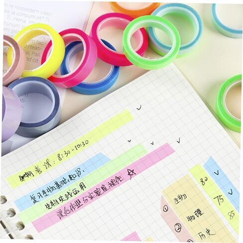 20 Rolls Transparent Reading Adhesive Tapes Multi Color Sentence Highlight Strips for School Office Childrens Visual Focus Reusable Page Markers in Saudi Arabia