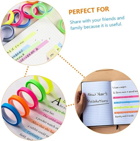20 Rolls Transparent Reading Adhesive Tapes Multi Color Sentence Highlight Strips for School Office Childrens Visual Focus Reusable Page Markers in Saudi Arabia