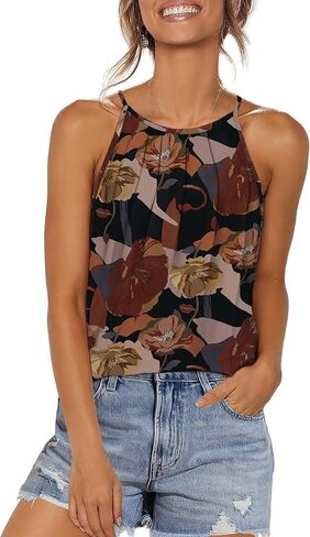 قطع علوية نسائية من WIHOLL ذات ثنيات وحزام سباغيتي، قطع علوية بحاشية منحنية موضة 2024 in Kuwait