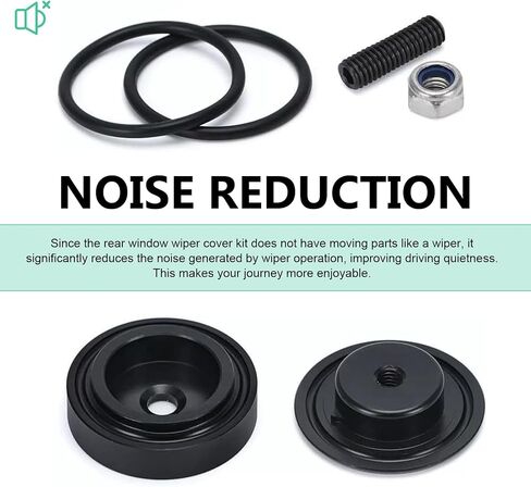 Rear Wiper Arm Cover, Universal Car Wiper Plug Cap for Rear Windshield, Waterproof Delete Grommet Kit for SUV, Truck and RV (Black) in Saudi Arabia