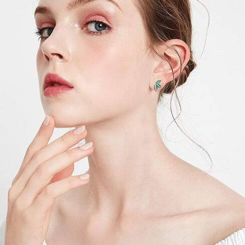 Butterfly Earrings 925 Sterling Silver Faith Cross Studs Opal Earring Hypoallergenic Religious Jewelry Gifts for Women Girls in Kuwait