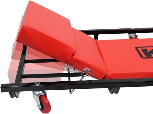 K Tool International 74961 زاحف سيارات مقاس 40 بوصة مع مسند رأس قابل للتعديل للكراجات ومحلات الإصلاح والأعمال اليدوية، مبطن بالكامل، (6) عجلات مطاطية مقاومة للزيت مقاس 2 بوصة، إطار فولاذي شديد التحمل، أحمر/أسود in Kuwait