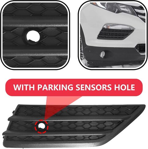BXZ Front Bumper Insert Cover Passenger Fog Light Cover W/Parking Sensor for 2016 2017 2018 Honda Pilot in Saudi Arabia