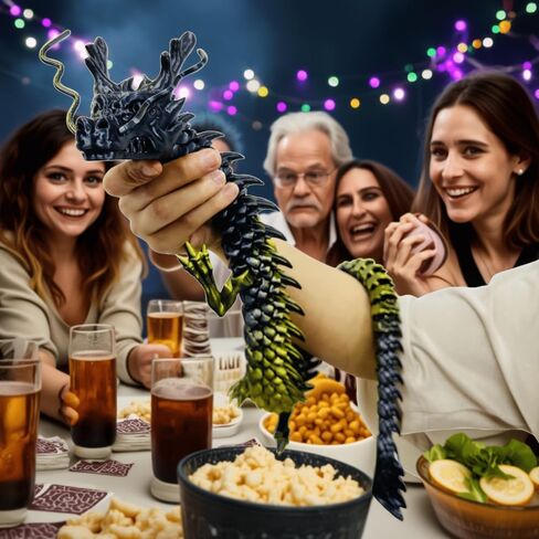 35.4in Large 3D Printed Dragon Toy with Flexible Joints - Articulated Dragon Action Figure for Play or Desk Decor Display, Gift Box - Unique Gift for Kids & Stress Relief Toys Adults (Laser Purple) in Saudi Arabia