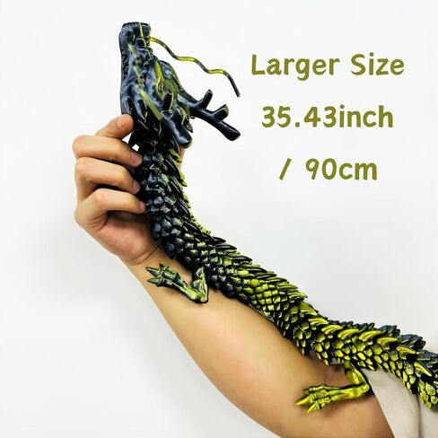 35.4in Large 3D Printed Dragon Toy with Flexible Joints - Articulated Dragon Action Figure for Play or Desk Decor Display, Gift Box - Unique Gift for Kids & Stress Relief Toys Adults (Laser Purple) in Saudi Arabia