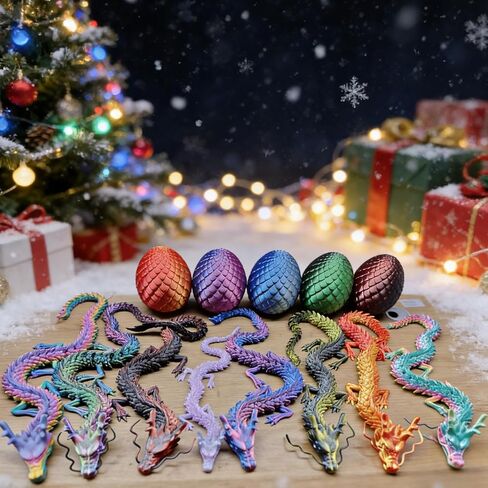 35.4in Large 3D Printed Dragon Toy with Flexible Joints - Articulated Dragon Action Figure for Play or Desk Decor Display, Gift Box - Unique Gift for Kids & Stress Relief Toys Adults (Laser Purple) in Saudi Arabia