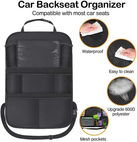 Car Organizer Back Seat - with 8 Storage Pockets & 10″ Tablet Holder Keep Cars Vehicles Organized & Tidy in Saudi Arabia