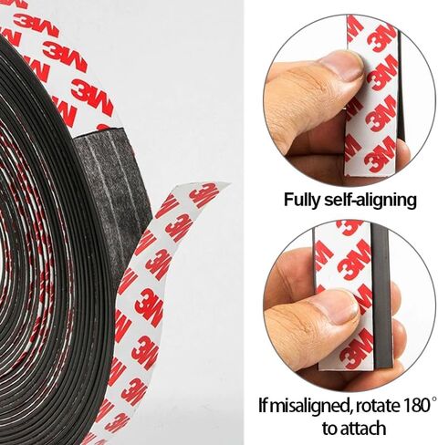 Magnetic Tape (1/2 in Wide x 9.8 ft Long), Cuttable Magnetic Strip with Adhesive Backing, Cuttable Flexible Sticky Magnet Tapes Strips for Kitchen Fridge, Classroom Office Whiteboards, DIY Crafts in Saudi Arabia