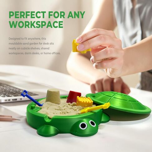 Mini Turtle Sandbox Zen Garden for Desk, Desktop Turtle Sandbox with Lid on The Go for Office Stress Relief, Funny Zen Garden Kit Desk Accessories Gifts for Coworkers Boss on White Elephant Christmas in Kuwait