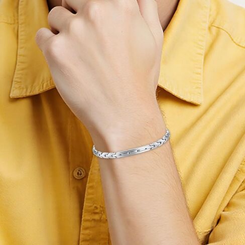 Chain Bracelet for Men, Sturdy Stainless Steel Bracelet, Adjustable Link 7.3-8.7 Inches Classic Mens Jewelry Present for Men/Dad/Husband RD-JN1761 in Saudi Arabia