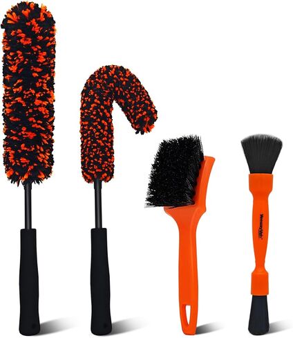 Car Wheel Brush, Microfiber Rim Brush with Replaceable Wheel Cleaner Brush Cover,Soft & Lightweigh Flat Tire Cleaning Tools for Most Car Truck SUV Motorcycle Fenders Engine Exhaust and Rims in Kuwait