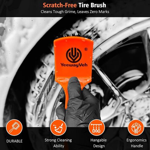 Car Wheel Brush, Microfiber Rim Brush with Replaceable Wheel Cleaner Brush Cover,Soft & Lightweigh Flat Tire Cleaning Tools for Most Car Truck SUV Motorcycle Fenders Engine Exhaust and Rims in Kuwait