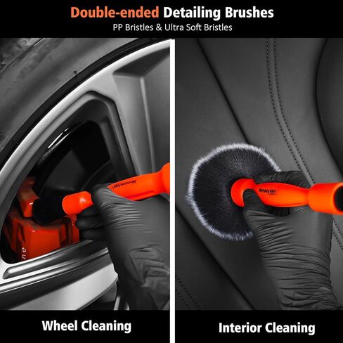 Car Wheel Brush, Microfiber Rim Brush with Replaceable Wheel Cleaner Brush Cover,Soft & Lightweigh Flat Tire Cleaning Tools for Most Car Truck SUV Motorcycle Fenders Engine Exhaust and Rims in Kuwait