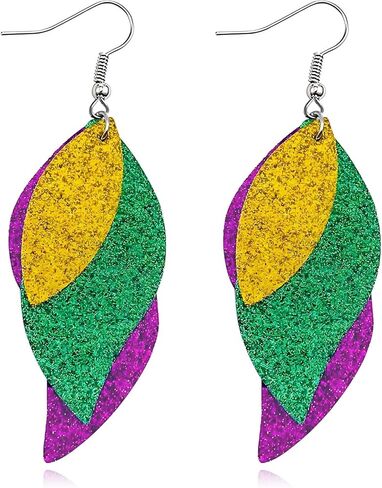 4 Pairs Mardi Gras Earrings for Women Mardi Gras Tassel Earrings Yellow Earrings Mardi Gras Dangle Earrings Mask Earrings Carnival Cosplay Party Jewelry Gifts in Kuwait