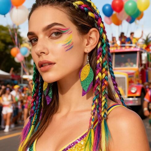 4 Pairs Mardi Gras Earrings for Women Mardi Gras Tassel Earrings Yellow Earrings Mardi Gras Dangle Earrings Mask Earrings Carnival Cosplay Party Jewelry Gifts in Kuwait