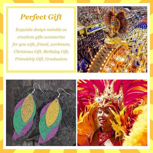 4 Pairs Mardi Gras Earrings for Women Mardi Gras Tassel Earrings Yellow Earrings Mardi Gras Dangle Earrings Mask Earrings Carnival Cosplay Party Jewelry Gifts in Kuwait