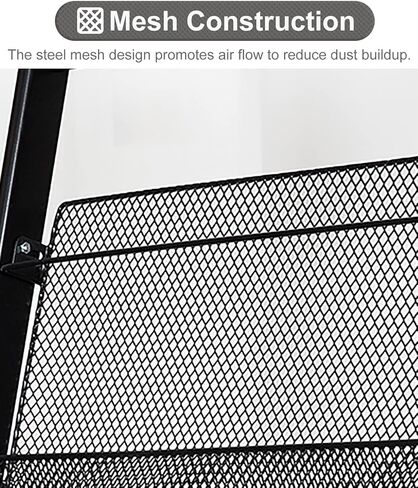 Black L-Shape Magazine Storage Rack, 4 Mesh Pocket Brochure Holder for Office & Waiting Rooms in Saudi Arabia