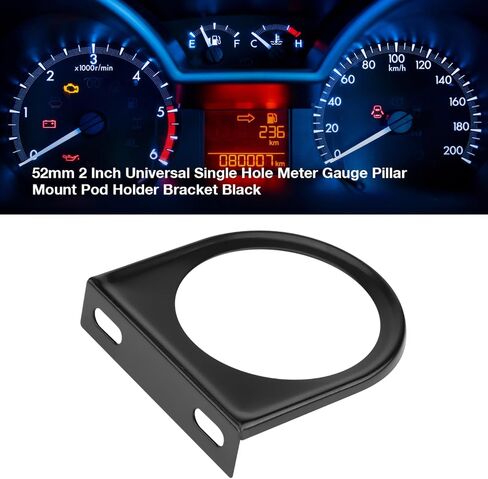 Ejoyous Gauge Holder Bracket, 52mm 2 Inch Universal Single Hole Meter Gauge Pillar Mount Pod Holder Bracket, Gauge Pod Holder 52mm Black in Saudi Arabia