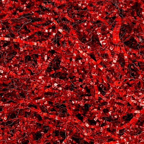 حشو ورق مجعد من Evechole، 5.3oz قطع ورق مجعد أحمر، حشو ورق ممزق معدني لتغليف الهدايا وملء السلة في عيد الميلاد وعيد الحب وعيد الأم وعيد الميلاد والزفاف in Kuwait