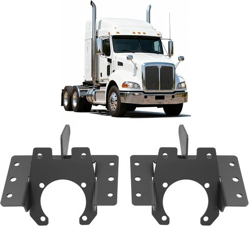 دعامة المصد الأمامي من HECASA متوافقة مع موديلات Kenworth T660، دعامات تثبيت المصد من الفولاذ المطلي بمسحوق أسود in Kuwait