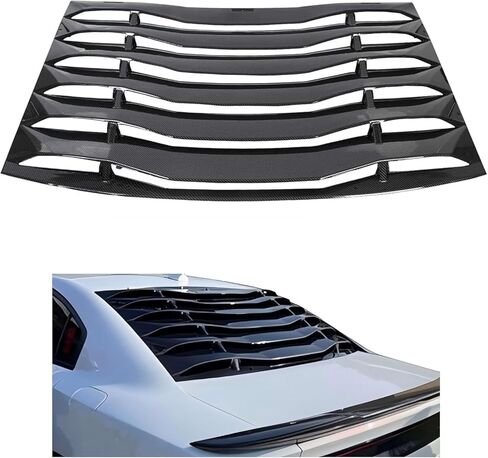 HECASA نافذة خلفية كوة متوافقة مع 2011-2023 دودج تشارجر SXT/GT/RT/RT Scat Pack/Scat Pack Widebody/SRT Hellcat Widebody Sun Shade غطاء الزجاج الأمامي ABS البلاستيك ألياف الكربون in Saudi Arabia