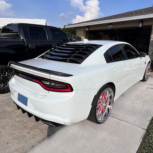 HECASA نافذة خلفية كوة متوافقة مع 2011-2023 دودج تشارجر SXT/GT/RT/RT Scat Pack/Scat Pack Widebody/SRT Hellcat Widebody Sun Shade غطاء الزجاج الأمامي ABS البلاستيك ألياف الكربون in Saudi Arabia